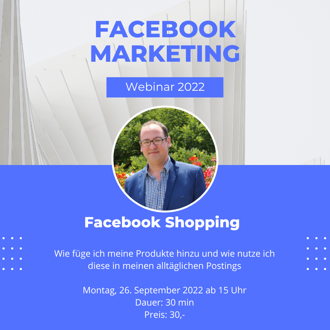 Facebook Webinar Woche 36: Facebook Shopping